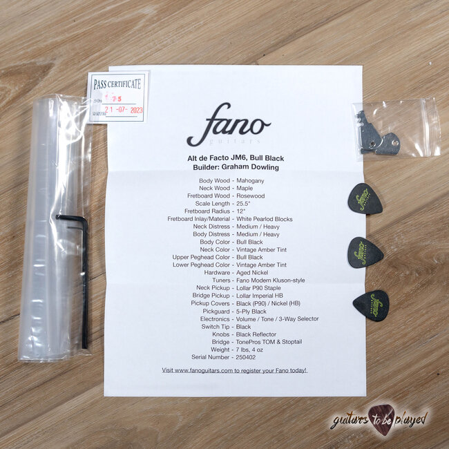 Fano JM6 Alt de Facto Mahogany Lollar Staple P-90 & Imperial w/ Case –Bull Black