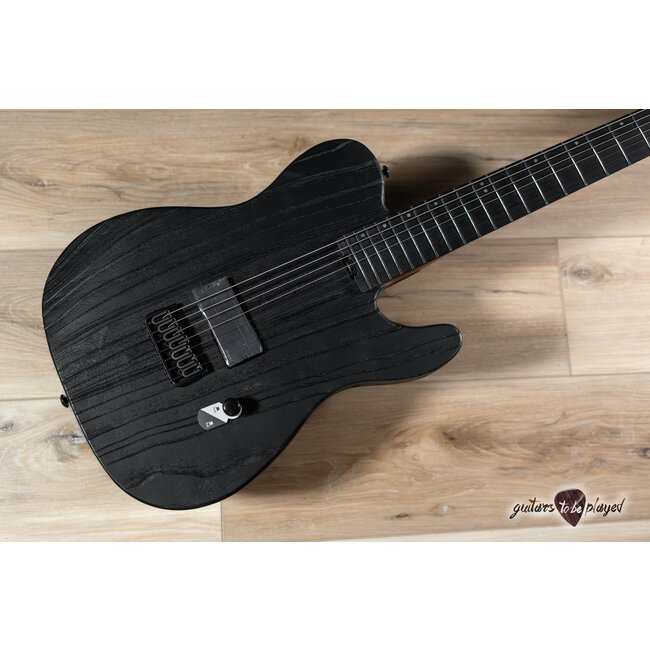 ESP LTD TE-1007 Baritone Swamp Ash Guitar – Black Blast