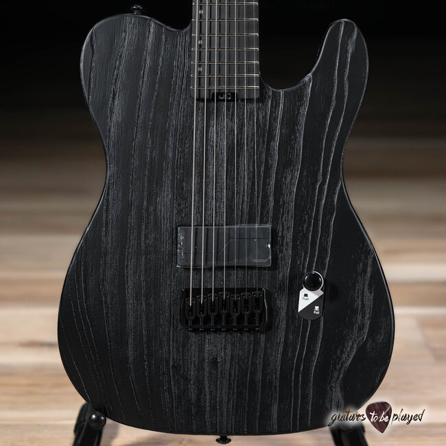 ESP LTD TE-1007 Baritone Swamp Ash Guitar – Black Blast