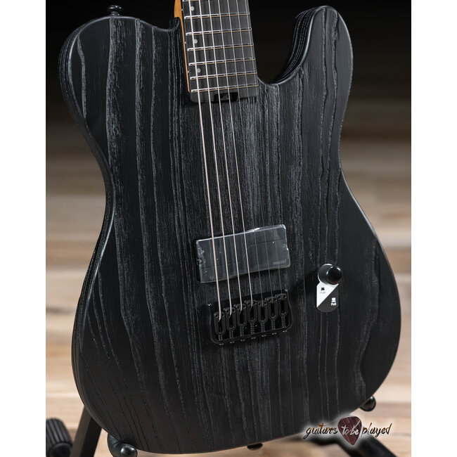 ESP LTD TE-1007 Baritone Swamp Ash Guitar – Black Blast