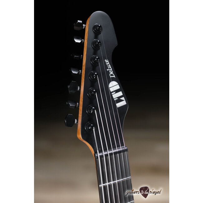 ESP LTD TE-1007 Baritone Swamp Ash Guitar – Black Blast