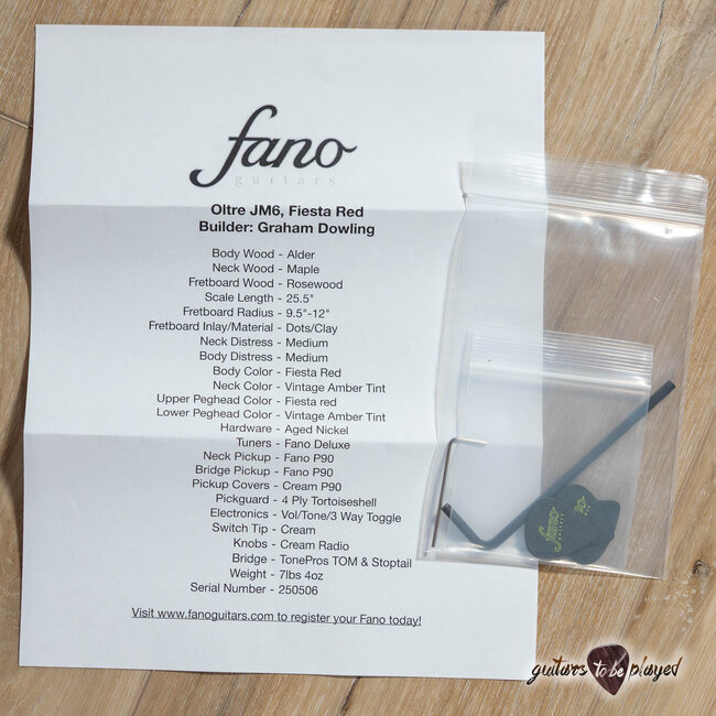 Fano JM6 Oltre P-90 Guitar w/ Gigbag – Fiesta Red