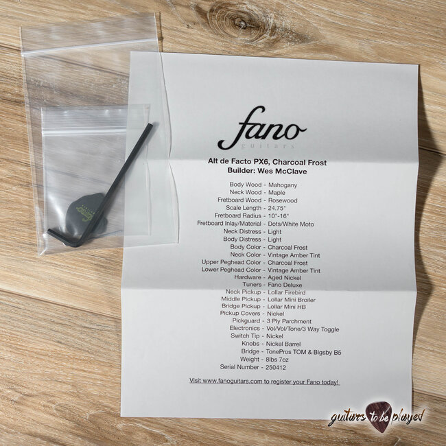 Fano PX6 Alt de Facto Left-Handed 3x Pickups w/ Bigsby – Charcoal Frost