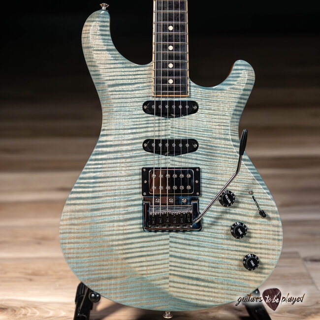 Knaggs Severn T1 Flame Maple Top HSS Trem Ebony Board Bare Knuckle Fralin – Blue