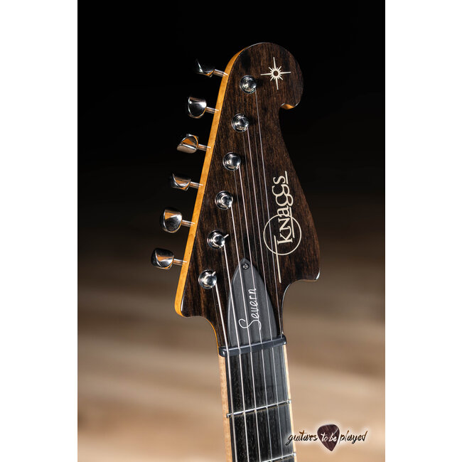 Knaggs Severn T1 Flame Maple Top HSS Trem Ebony Board Bare Knuckle Fralin – Blue