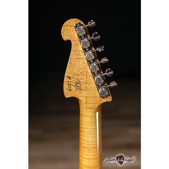 Knaggs Severn T1 Flame Maple Top HSS Trem Ebony Board Bare Knuckle Fralin – Blue