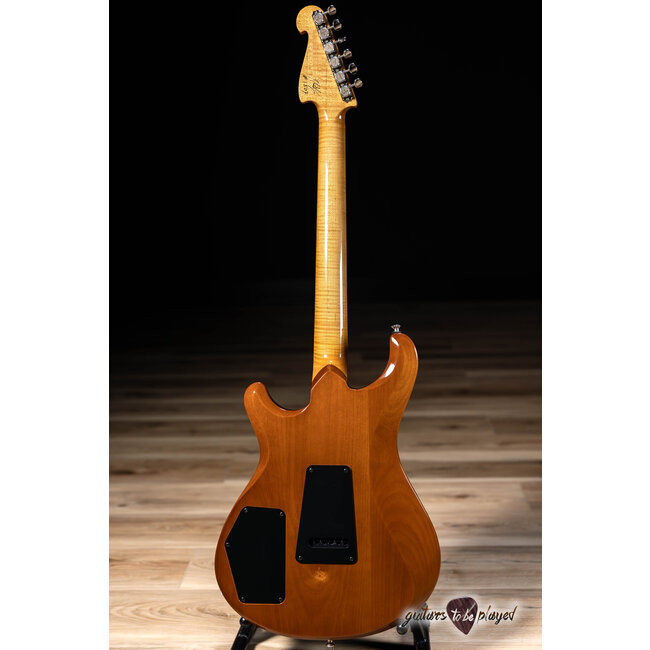 Knaggs Severn T1 Flame Maple Top HSS Trem Ebony Board Bare Knuckle Fralin – Blue