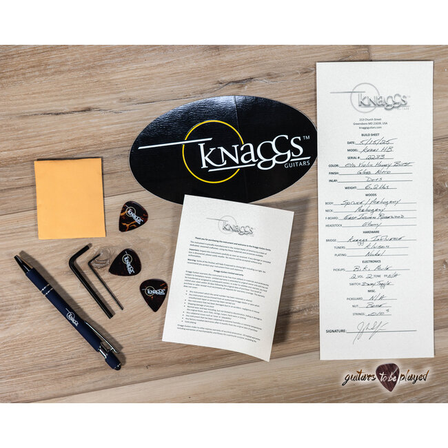 Knaggs Kenai Hollowbody Spruce Top Guitar – Old Violin Honey Burst (Gloss Nitro)