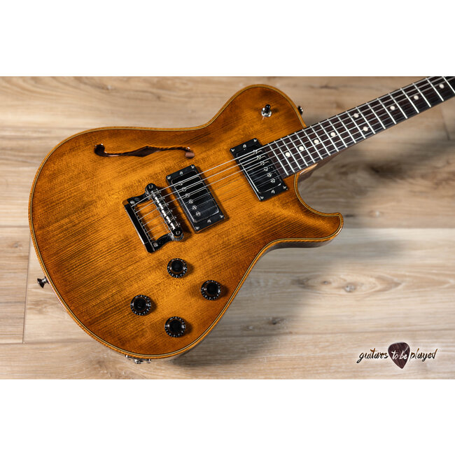 Knaggs Kenai Hollowbody Spruce Top Guitar – Old Violin Honey Burst (Gloss Nitro)