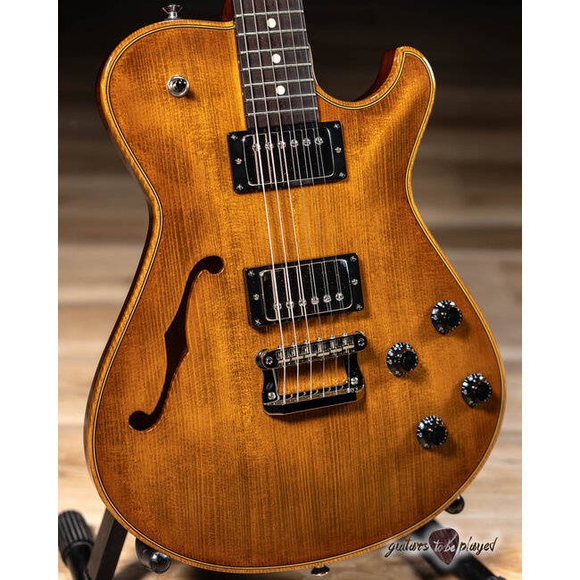 Knaggs Kenai Hollowbody Spruce Top Guitar – Old Violin Honey Burst (Gloss Nitro)