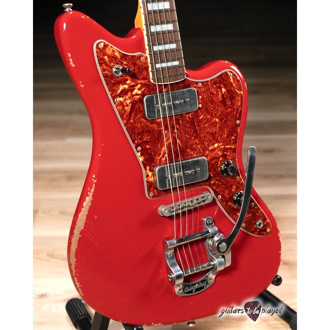 Fano JM6 Alt de Facto Lambertones Ristretto Guitar w/ Bigsby – Dakota Red