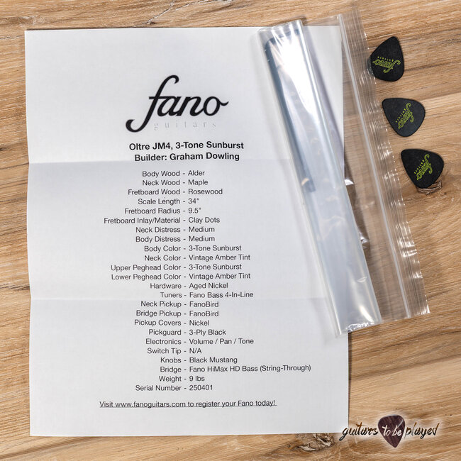 Fano JM4 Oltre Electric Bass w/ Gigbag – 3-Tone Sunburst