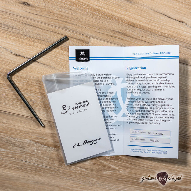 Larrivee OM-03RE Rosewood 1-11/16” Nut & LR Baggs StagePro Element w/ Case