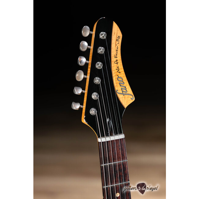 Fano JM6 Alt de Facto Lollar P-90 Wraptail Guitar – Black over Copper