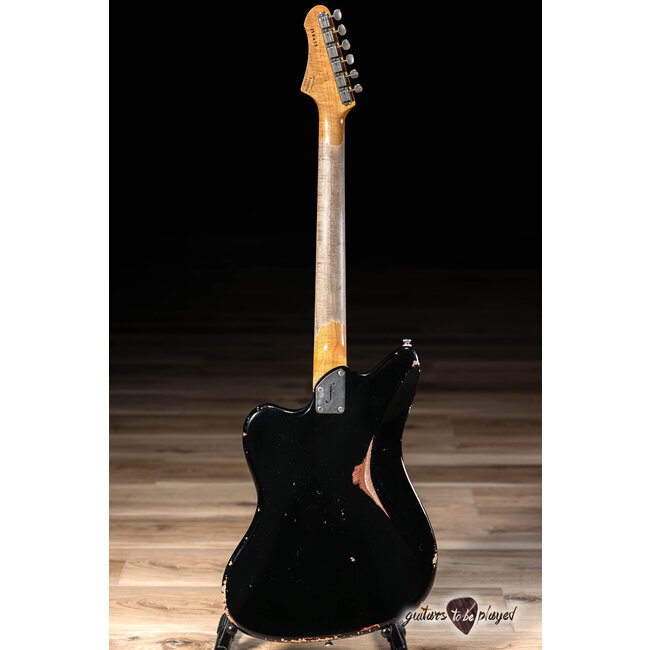 Fano JM6 Alt de Facto Lollar P-90 Wraptail Guitar – Black over Copper