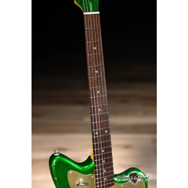 Fano JM6 Alt de Facto TV Jones PowerTron Guitar w/ Bigsby – Candy Green Sparkle