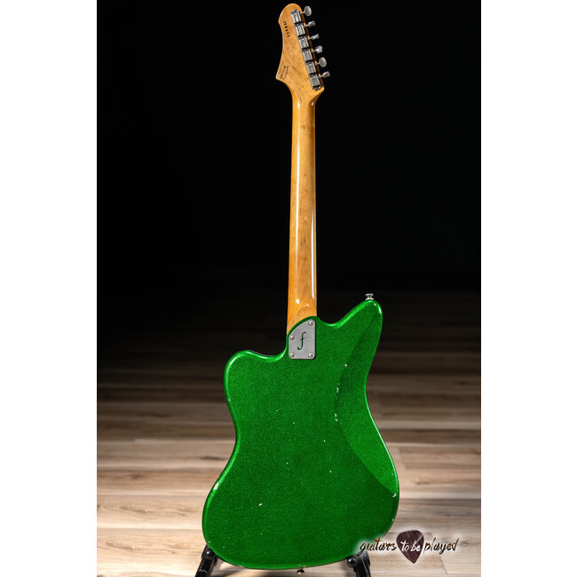 Fano JM6 Alt de Facto TV Jones PowerTron Guitar w/ Bigsby – Candy Green Sparkle