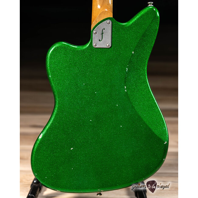 Fano JM6 Alt de Facto TV Jones PowerTron Guitar w/ Bigsby – Candy Green Sparkle