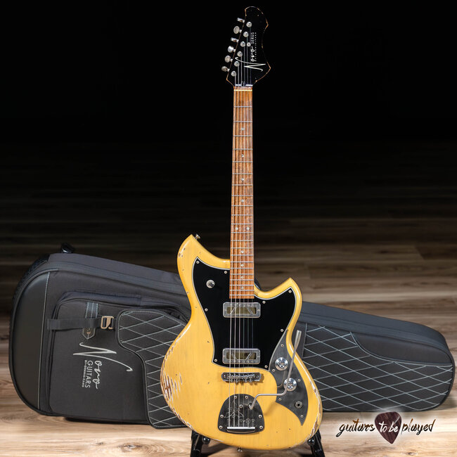 Novo Custom Serus J Maple Neck Guitar w / Gold Foils - Butterscotch Blonde