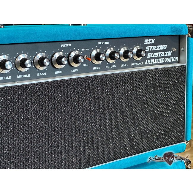 Amplified Nation Six String Sustain 100W Head & 212 Cab – Turquoise Suede