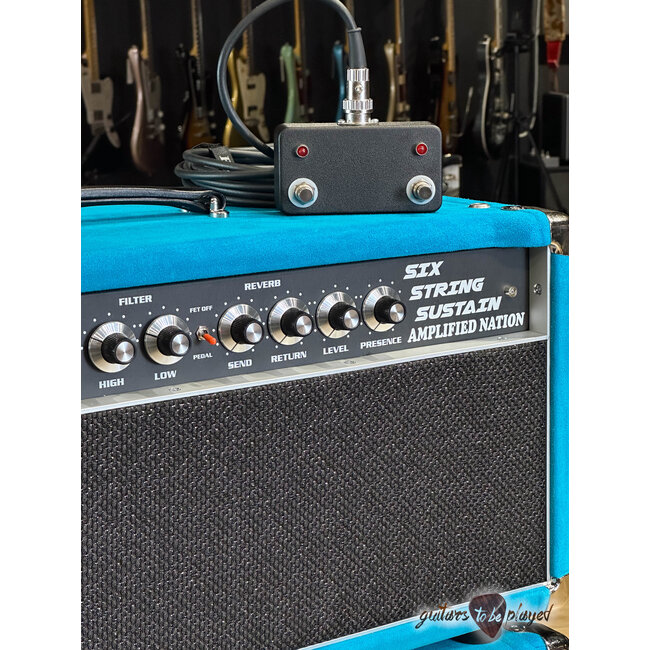 Amplified Nation Six String Sustain 100W Head & 212 Cab – Turquoise Suede