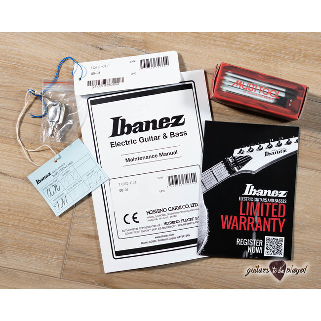 Ibanez TQM2 Tom Quayle Signature Guitar w/ Case – Charcoal Black Burst Flat