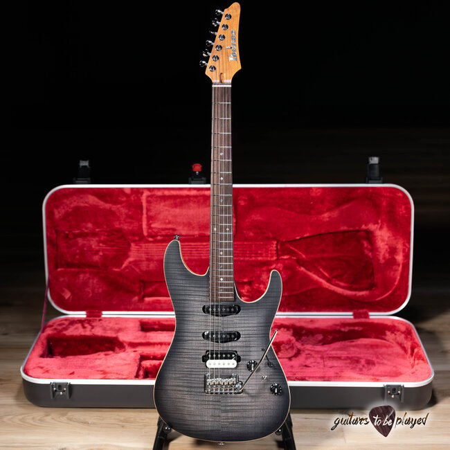 Ibanez TQM2 Tom Quayle Signature Guitar w/ Case – Charcoal Black Burst Flat