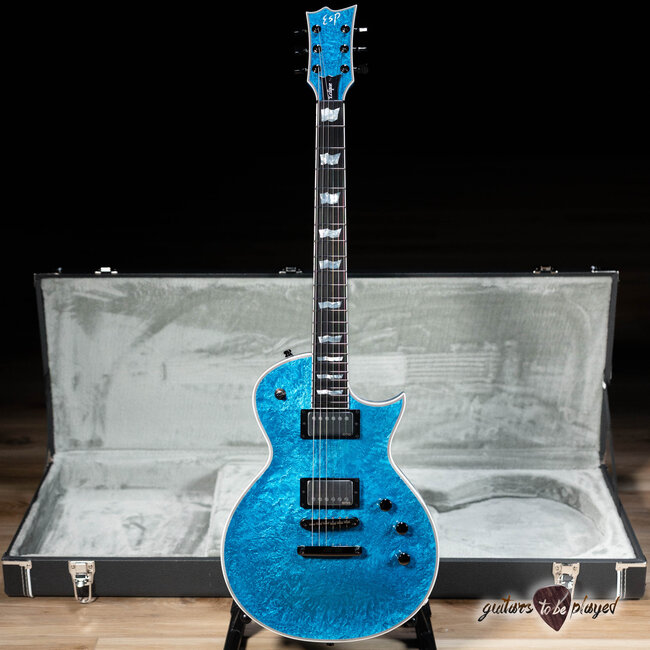 ESP Eclipse Custom Original Series Electric Guitar w/ Case – Blue Liquid Metal