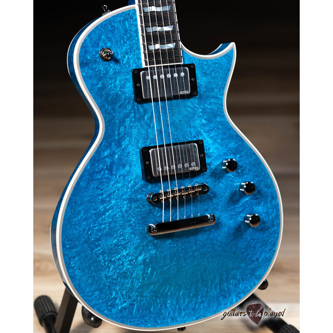 ESP Eclipse Custom Original Series Electric Guitar w/ Case – Blue Liquid Metal