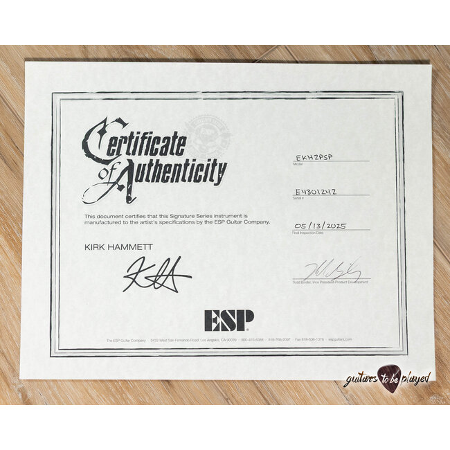 ESP KH-2 Kirk Hammett Signature Custom Shop Guitar – Purple Sparkle