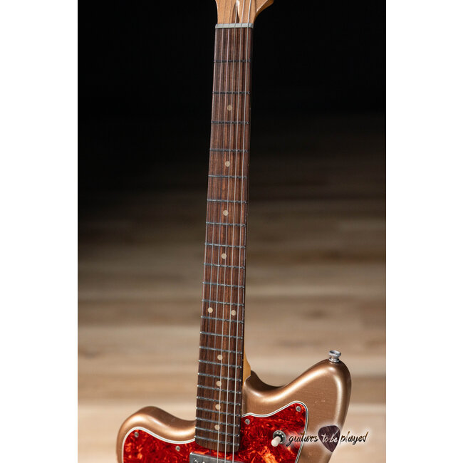 Fano JM6 Alt de Facto Left-Handed Lambertones Crema Bigsby Guitar –Firemist Gold