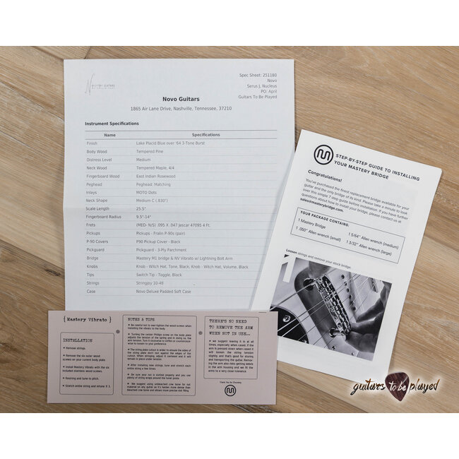 Novo Dealer Limited Nucleus Serus J Guitar – Lake Placid Blue over 3-Tone Burst