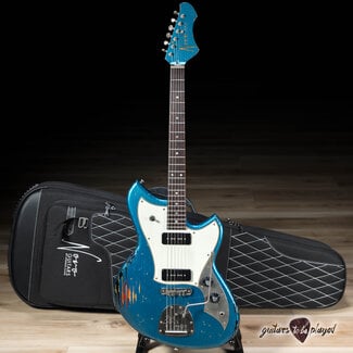 Novo Novo Dealer Limited Nucleus Serus J Guitar – Lake Placid Blue over 3-Tone Burst