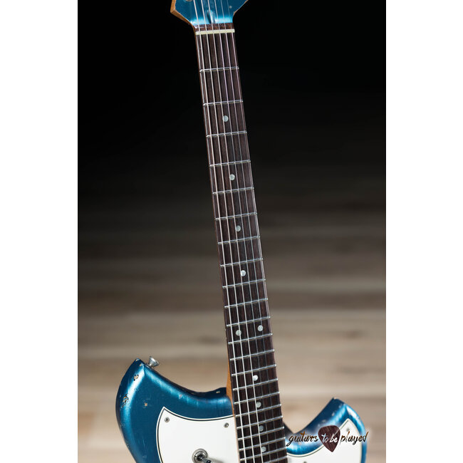 Novo Dealer Limited Nucleus Serus J Guitar – Lake Placid Blue over 3-Tone Burst