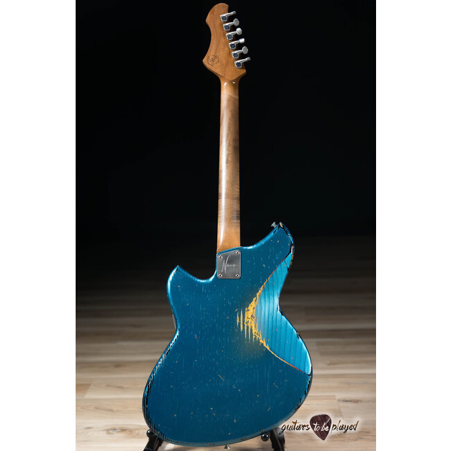 Novo Dealer Limited Nucleus Serus J Guitar – Lake Placid Blue over 3-Tone Burst