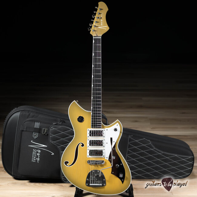 Novo Signature Miris J Semi-Hollow w/ TV Jones Zoom'Trons – Royal Olive Burst