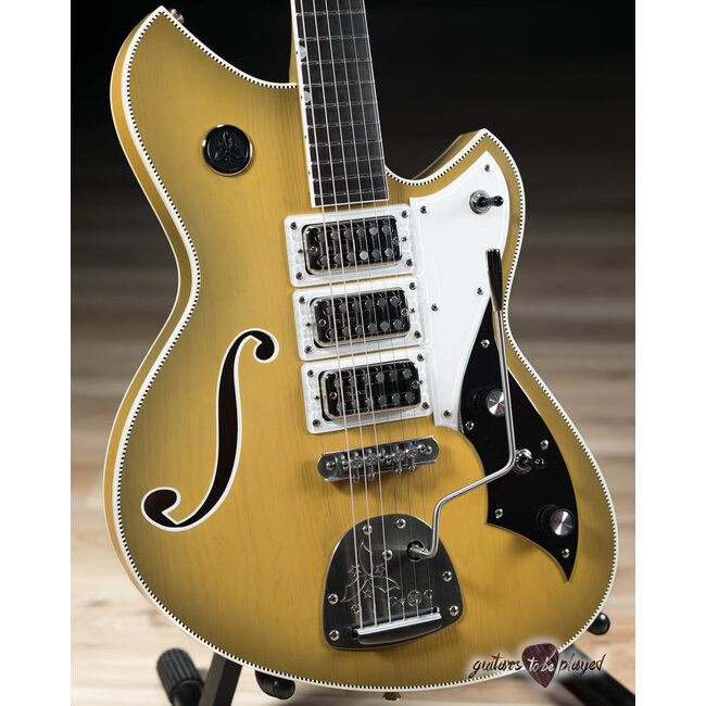 Novo Signature Miris J Semi-Hollow w/ TV Jones Zoom'Trons – Royal Olive Burst