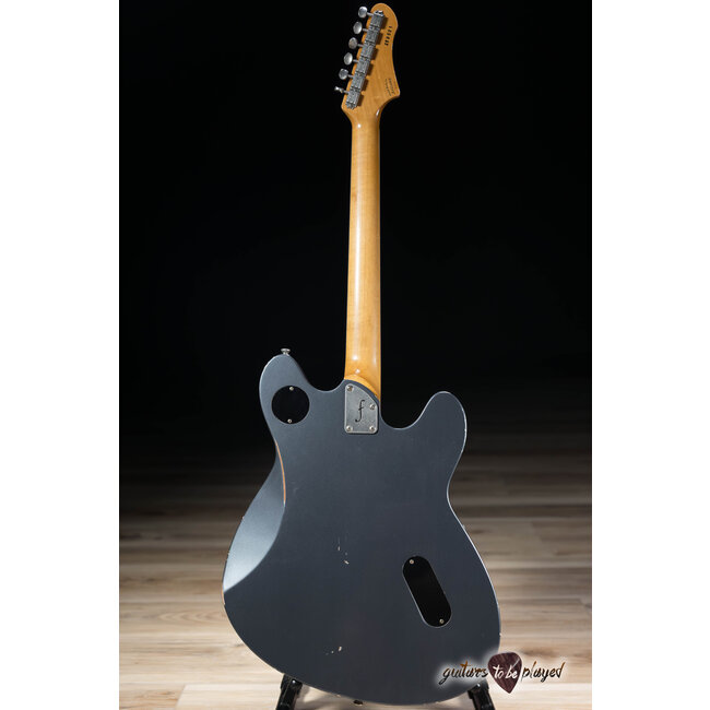 Fano GF6 Alt de Facto Left-Handed TV Jones Guitar w/ Bigsby – Charcoal Frost