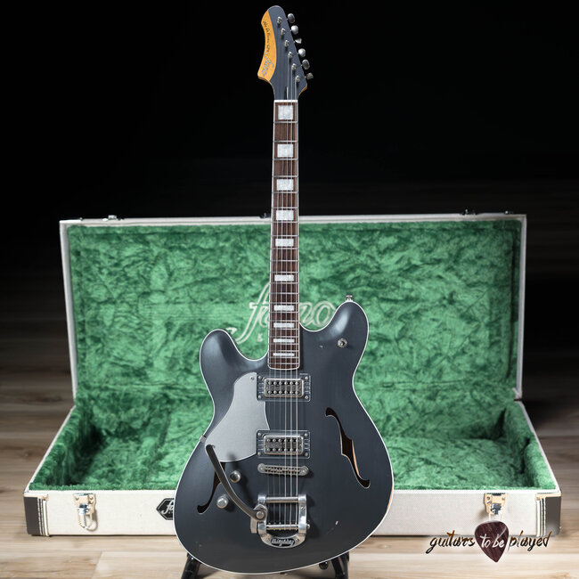 Fano GF6 Alt de Facto Left-Handed TV Jones Guitar w/ Bigsby – Charcoal Frost