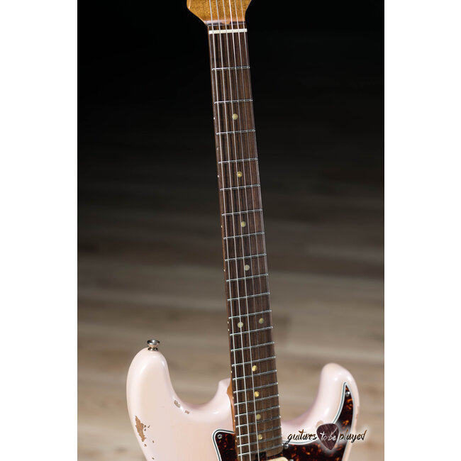 Shabat Lynx HSS Alder S-Style w/ Flame Roasted Maple & Rosewood – Shell Pink