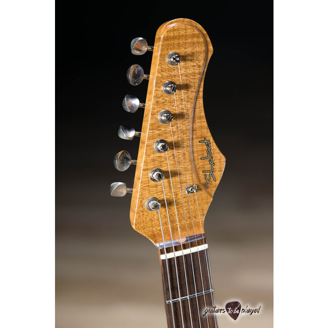 Shabat Lynx HSS Alder S-Style w/ Flame Roasted Maple & Rosewood – Shell Pink
