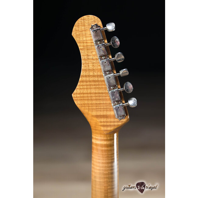 Shabat Lynx HSS Alder S-Style w/ Flame Roasted Maple & Rosewood – Shell Pink