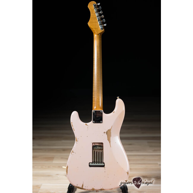 Shabat Lynx HSS Alder S-Style w/ Flame Roasted Maple & Rosewood – Shell Pink