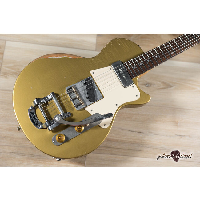 Fano SP6 ADF Gold Top Lollar Low-Wind P90/Vintage T Comp Bridge with Bigsby B5 & Hard Case