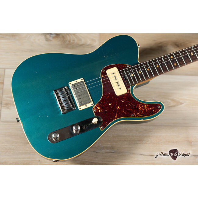 Shabat Lion Special Korina Body P-90/Humbucker Guitar – Ocean Turquoise