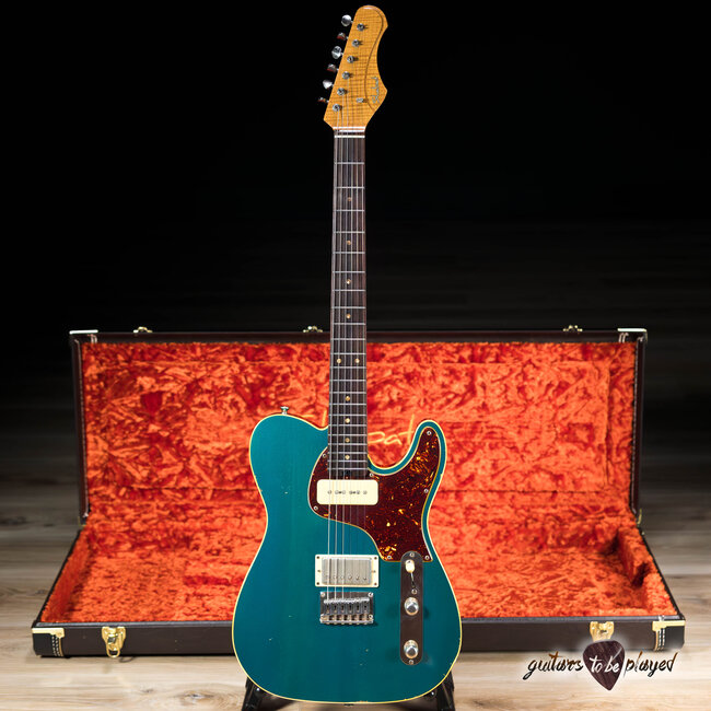 Shabat Lion Special Korina Body P-90/Humbucker Guitar – Ocean Turquoise