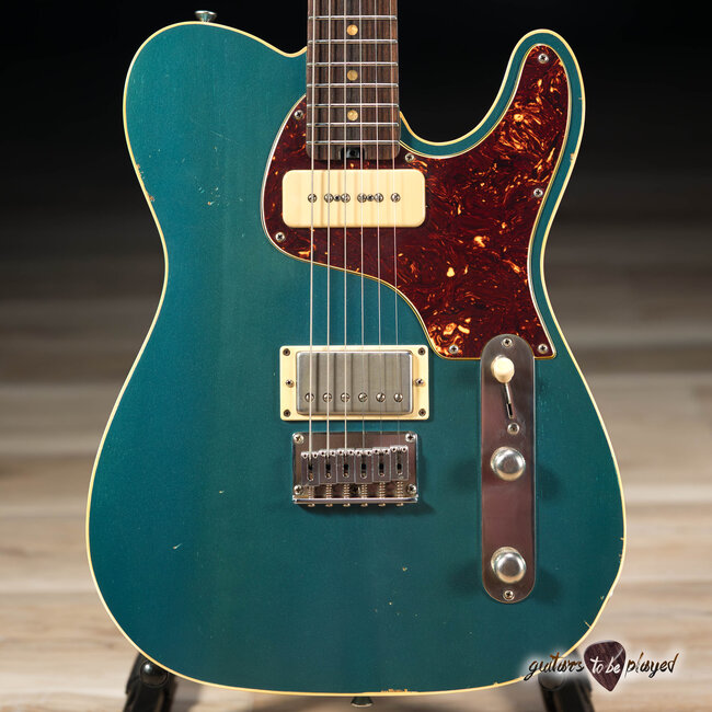 Shabat Lion Special Korina Body P-90/Humbucker Guitar – Ocean Turquoise