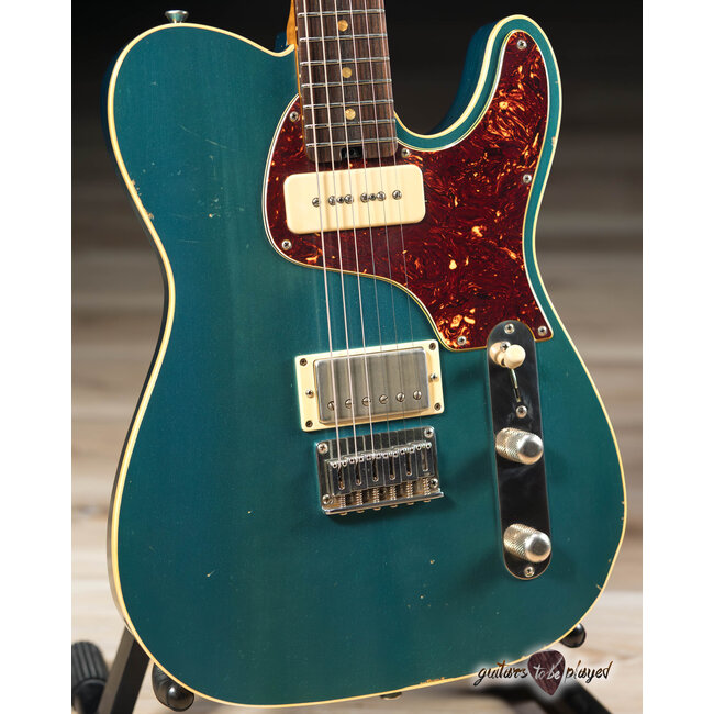 Shabat Lion Special Korina Body P-90/Humbucker Guitar – Ocean Turquoise