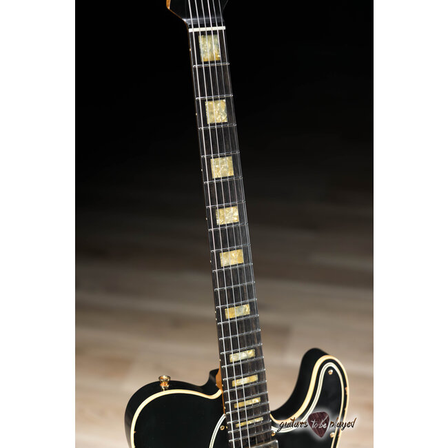 Shabat Lion Special Mahogany T-Style Guitar w/ Lollar Imperials – Black