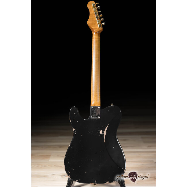 Shabat Lion Special Mahogany T-Style Guitar w/ Lollar Imperials – Black